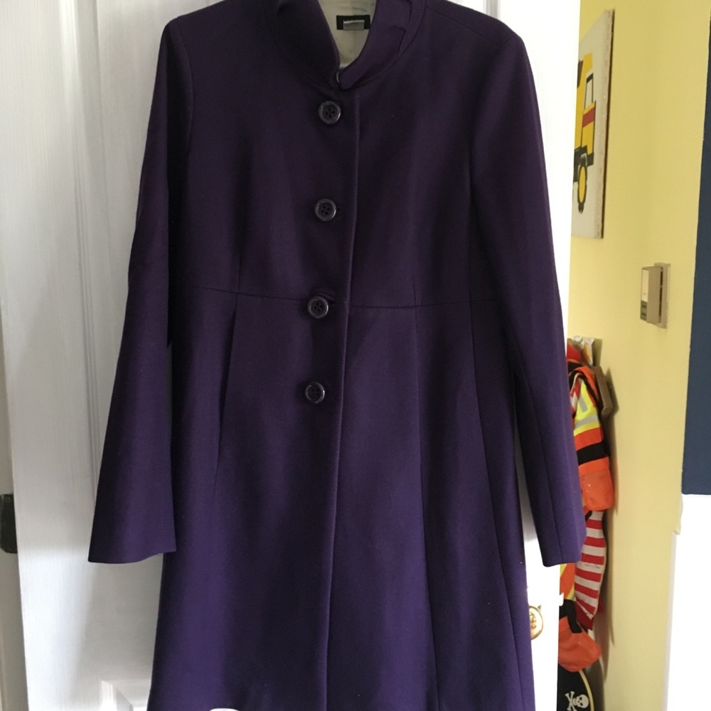 J.crew deep purple long peacoat